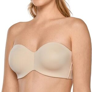 DELIMIRA NWT Beige Strapless Bra Unlined Underwire Minimizer Plus Size Support
